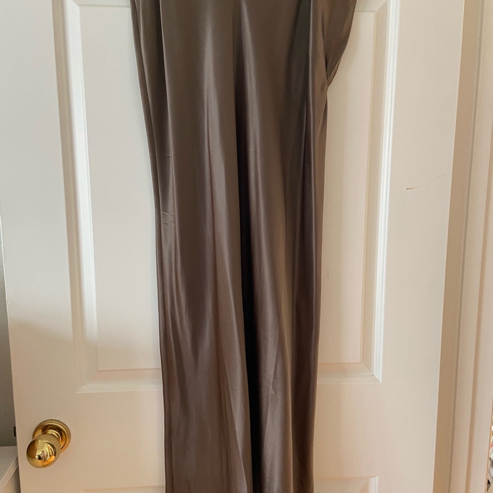 Elegant Silk Brown Women's Skirt